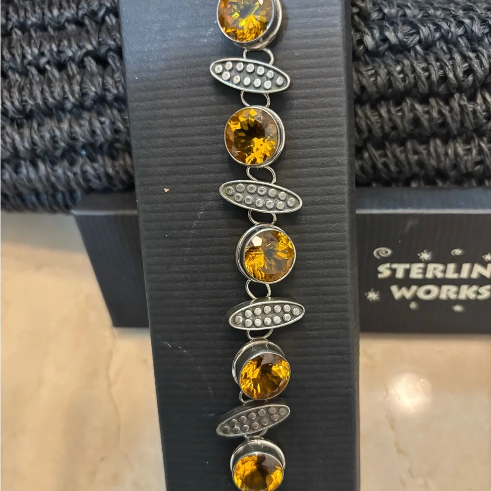 Sterling Works Topaz and Silver Bracelet - Picture 3 of 3